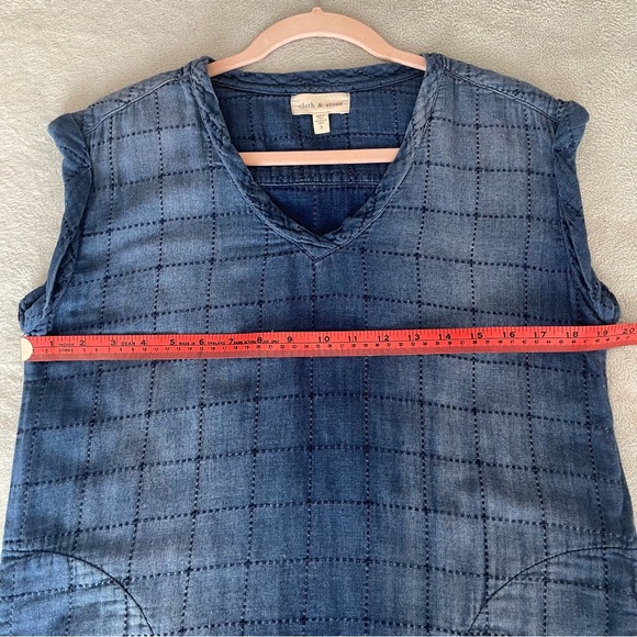 Anthropologie Cloth and Stone frayed chambray denim tunic in Sz small - Picture 11 of 15